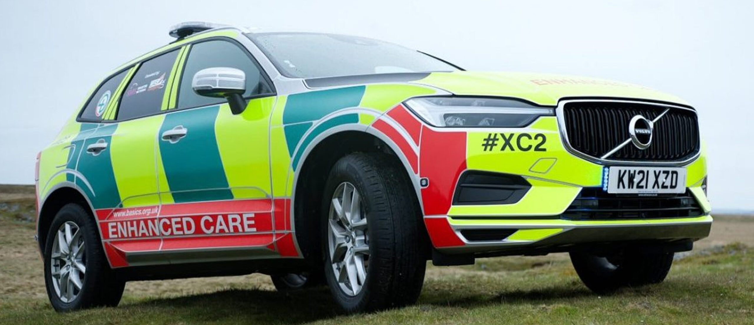 British Association For Immediate Care Logo Vehicle in a remote rural location